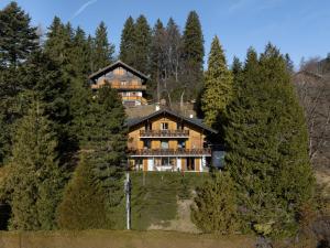 a house on a hill surrounded by trees at Apartment Ker Eol by Interhome in Villars-sur-Ollon