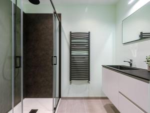 a bathroom with a shower and a sink at Apartment Trondjhem with seaview by Interhome in Bruges