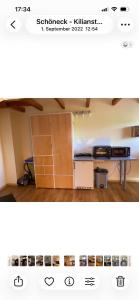 a picture of a kitchen with a counter top at Monteurszimmer Schöneck in Schoneck