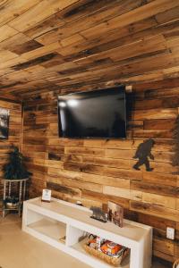 Et tv og/eller underholdning på The Rustic Triangle A-Frame with Hot Tub