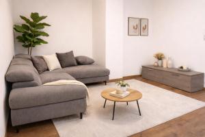 a living room with a couch and a coffee table at Valtellinaresidence in Sondrio