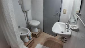a small bathroom with a toilet and a sink at Departamento Escobar in Belén de Escobar +3 photos