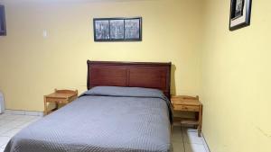 a bedroom with a bed and two night stands at Hotel Segovia in Tijuana