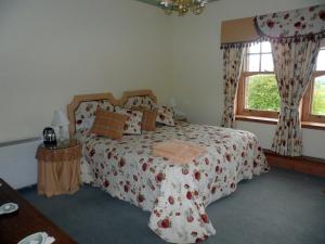 um quarto com uma cama e uma janela em Littlebridge House em Bromyard