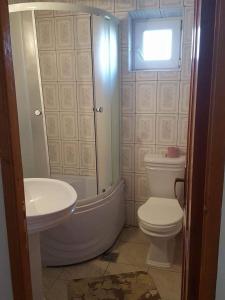 Koupelna v ubytování Pensiunea Cristomar