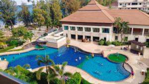 an overhead view of a swimming pool at a resort at Seapine Beach Golf and Resort Hua Hin in Hua Hin