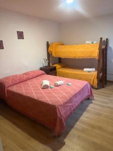 two bunk beds in a room with at Hosteria Ailen in Ushuaia