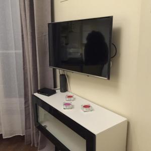 Un televisor de pantalla plana colgado en una pared en Appartement dans Le Marais, en París