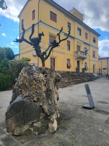 a statue of a tree on a rock in front of a building at Dimora Rosé in Crespina +14 photos