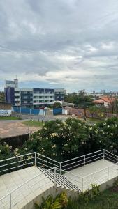 an empty bleachers in front of a building at Beach Garden Ap lagoa Serena in São Luís