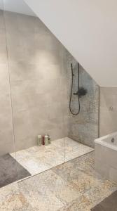 a bathroom with a shower and a bath tub at Tomorrowland2026 Basecamp in Mechelen