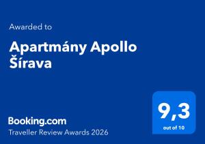 a blue rectangle with the wordsaprilanan appula singaya at Apartmány Apollo Šírava in Michalovce