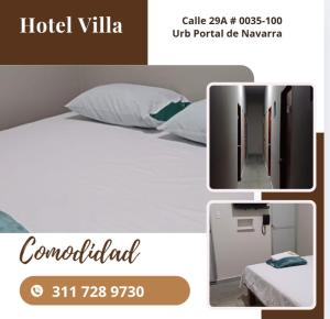 a picture of a bed in a hotel room at Hotel villa in Montería