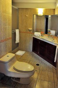 a bathroom with a toilet and a sink at La Casa de Margott in Arequipa