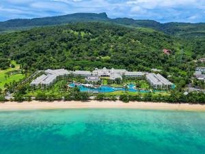 an aerial view of a resort on the beach at Sofitel Krabi Phokeethra Golf and Spa Resort in Klong Muang Beach