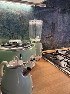 a blender sitting on a counter next to a stove at Villa Montepaone in Montepaone Lido