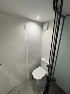 a bathroom with a toilet and a shower at studio indépendant dans une villa in Aimargues +3 photos