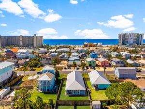 an aerial view of a city with houses and the ocean at Sunset Nirvana in Panama City Beach
