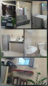 a collage of photos of a bathroom and a bedroom at Loft Caminho de Búzios in Cabo Frio +6 photos