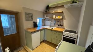 a small kitchen with a sink and a stove at The Hive in Bream
