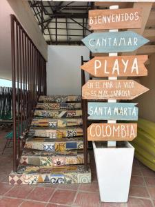 a display of different types of ties in a store at The Cantamar Beach Hostel in Santa Marta