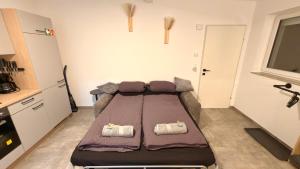 a bedroom with a large bed in a room at Apart Schwalbennest in Imst