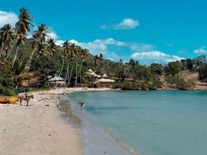 a beach with people playing in the water at Habitat Samaná Apartments - Coral Samanà in Los Corozos