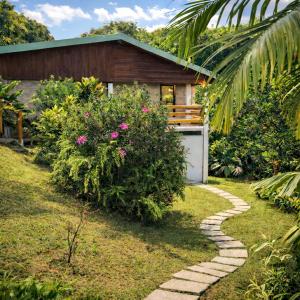 a garden path leading to a house at Studio Anthurium in Gros-Morne