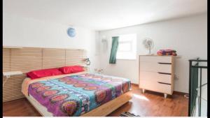 een slaapkamer met een groot bed en een ladekast bij Napoli sotterranea apartment in Napels