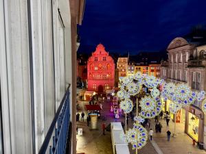 a view of a city street with christmas lights at Slate at Max, Luxury in Mulhouse, Air Conditionné in Mulhouse
