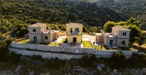 an aerial view of a house on a mountain at Sun Gazing Villas in Drymon
