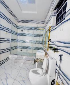 a bathroom with a toilet and a sink at Msb LUXURY HOME in Lekki +2 photos