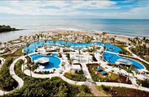 an aerial view of the pool at the resort at Mayan Palace at Vidanta Vallarta in Puerto Vallarta