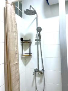 a shower with a shower head in a bathroom at The Bacongo Gem in Brazzaville +17 photos