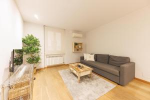 a living room with a couch and a table at Bravissimo Força 17, Barri Vell apartments in Girona