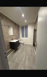 a bathroom with a sink and a toilet at Grande rue in Roubaix