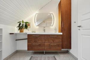 a bathroom with a sink and a mirror at 20427-Samso-Torup-13 in Torup +18 photos