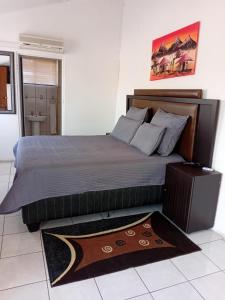a bedroom with a bed and a rug at taoana guesthouse in Kroonstad