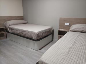 ein Zimmer mit zwei Betten in einem Zimmer in der Unterkunft Hotel Balfagón in Calanda + 114 Fotos