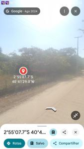 a screenshot of a cell phone of a road at Camping da silmara g in Camocim