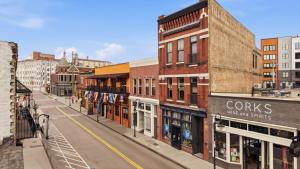 a view of a street with buildings in a city at Old City Loft Knoxville in Knoxville