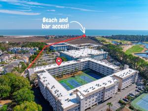 an aerial view of the beach and bar association building at Resort Retreat - Multiple Pools - Beach Access in Hilton Head Island
