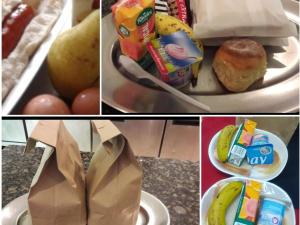 a collage of pictures of a bag of breakfast foods at Pleasant Waters Lodge & Conference Venue in Durban +10 photos