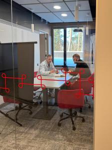 two men sitting at a table in an office at Tõrva Veemõnula Spaahotell in Tõrva +72 photos