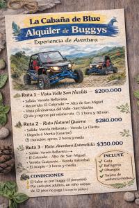 a sign for a blue adventure jeep dealership at La Casa de Blue in Guarne