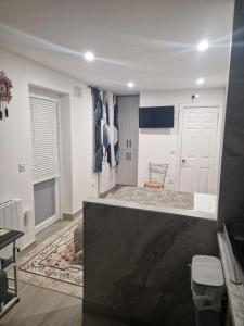 a kitchen with a counter top in a room at The Garden Studio in Dublin +2 photos