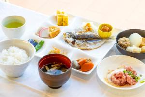 a plate of food with rice and other foods at Tenseien Odawara Station Annex in Odawara +34 photos