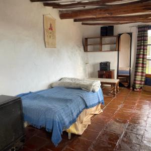 a bedroom with a bed and a tv in a room at Los Albergues in Pitres