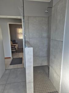 a bathroom with a walk in shower in a room at Sune's self catering 2 in Worcester +32 photos