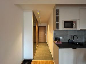 a kitchen with a sink and a counter top at Harmony Studio Suite in Jagodina